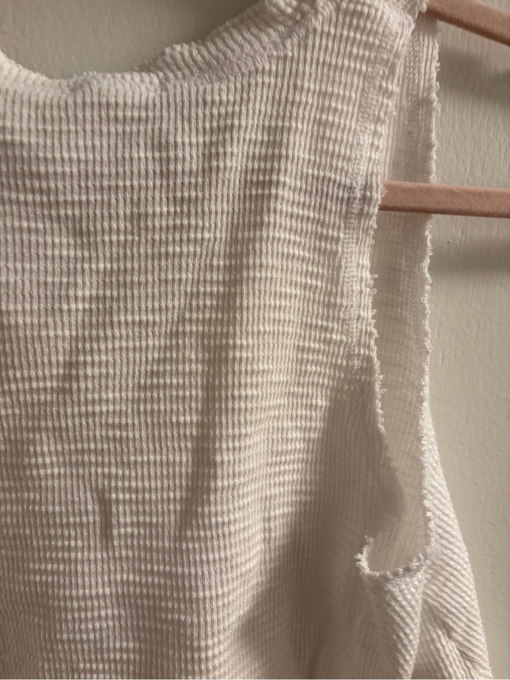 aerie White Waffle Knit Henley Tank Top - Picture 5 of 7